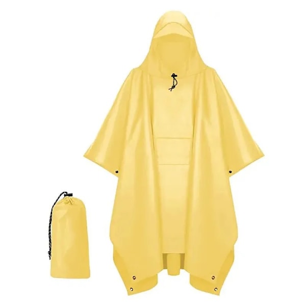 Hette regnponcho for voksne med lomme Yellow