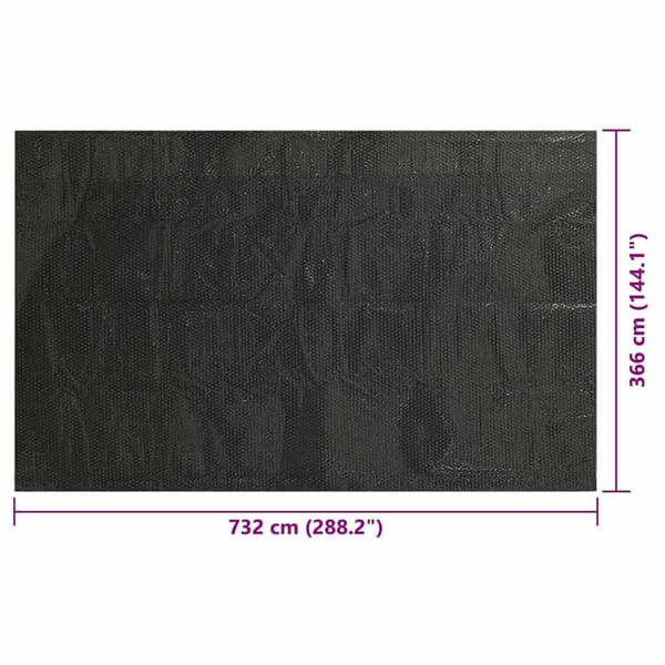 vidaXL Poolovertræk Sort 732x366 cm PE Svart black