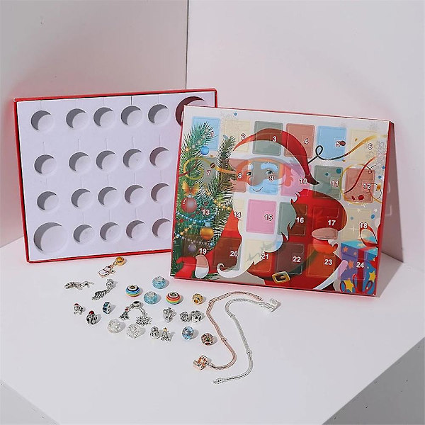 2024 Julekalender med 24 Dage DIY Armbåndscharms Perler Charm Blind Box Børn Piger Gaver