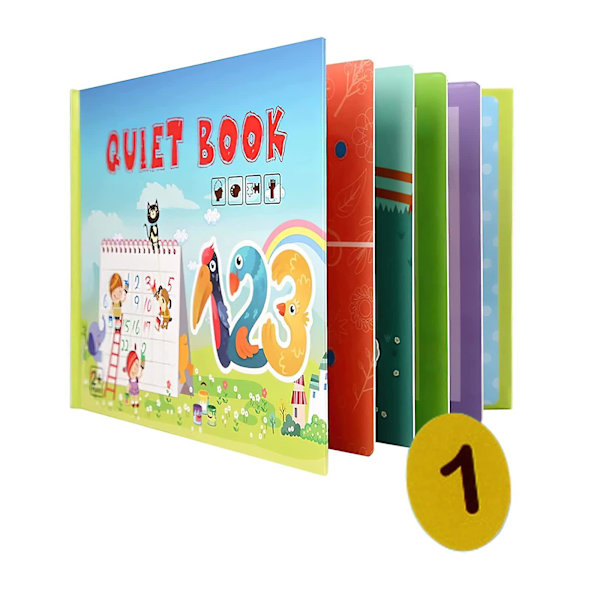 Tyst Bok för Småbarn 2-4 Års Lärandeförmåga Interaktiv Sysselsättningsbok Sinnesbok Pedagogisk Leksaksbok (C)