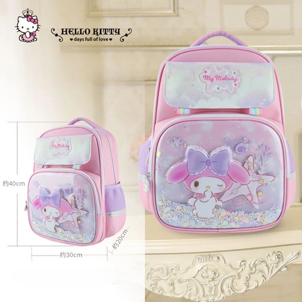 Sanrio HelloKitty Cinnamoroll skoletaske til piger, perfekt til elever i 1.-3. klasse, sød og funktionel KT0184C