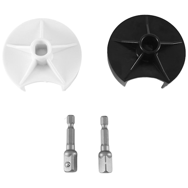 2 stk strikke maskin adapter med sekskant stålstykke kraft skrutrekker brakett rask strikking strøm adapter svart+hvit