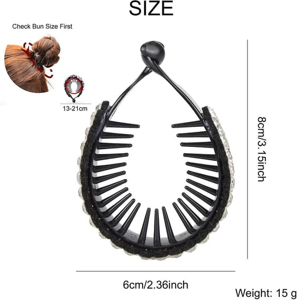 4 stk Oversized Rhinestone pyntet skinnende plast hårklemmer
