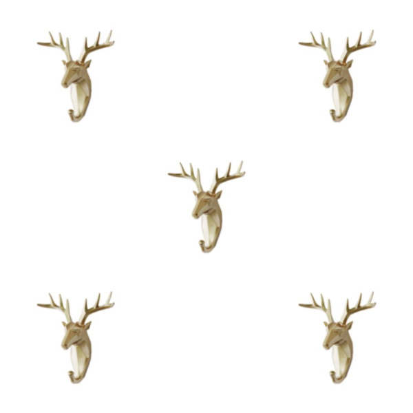 1/2/3/5 Robust og holdbar dyrehoved nøglekrog til enkelt gylden (hjort) golden (deer) 5 Sets