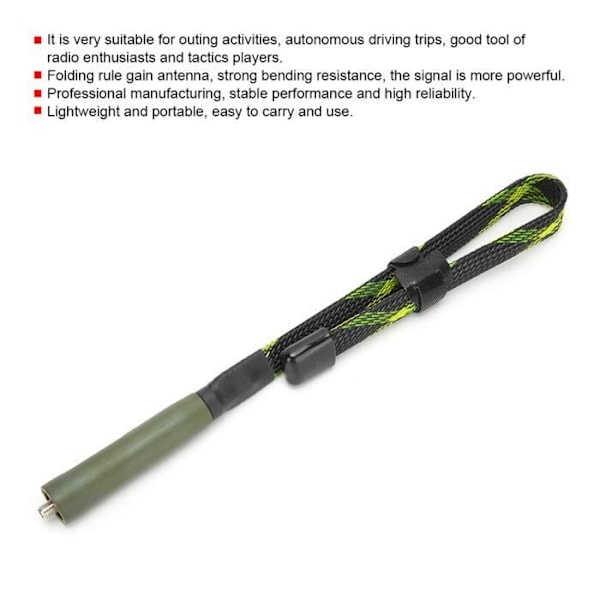 Foldbar Walkie Talkie Antenne Dual Band VHF/UHF SMA Hunn Antenne Linjal Vev Kamuflasjeantenne For