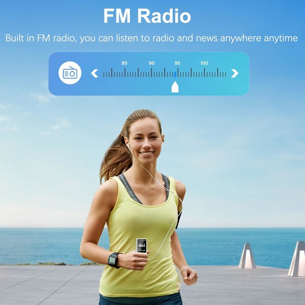 32 GB MP3-spelare med Bluetooth 4.2 - Mini-musikspelare med högtalare