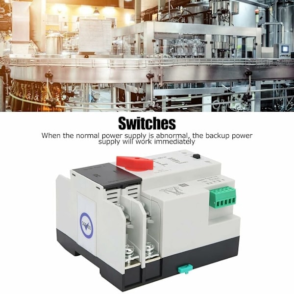 Transfer Switch (100A/2P), Dobbelt Effekt Automatisk Transfer Switch,