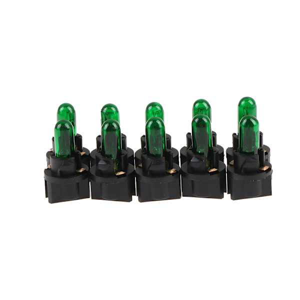 10 stk. T5 T6.5 LED pære W1.2W Bil interiør belysning instrumentbræt Lilla Green