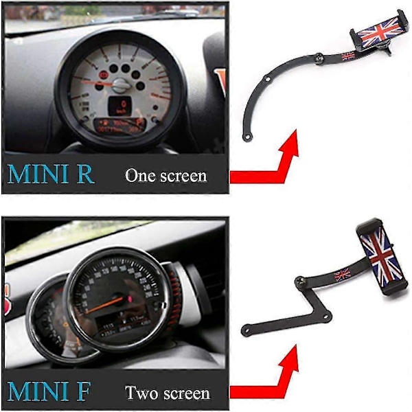 Mini Cooper 360 Osynlig Vikbar Mobiltelefonhållare för Mini Cooper R55 R56 R57 R60 R61 (Mini R)
