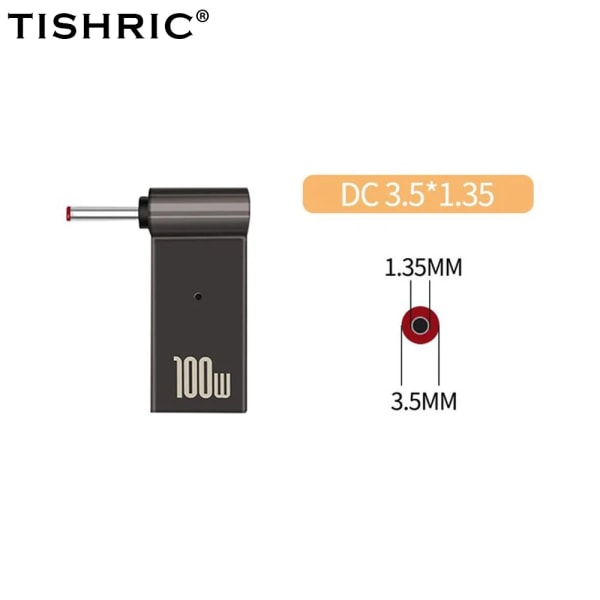 Laptop Power Adapter PD 100W 5A USB Type-C hona till DC hane för HP/Lenovo/DELL 3.5x1.35
