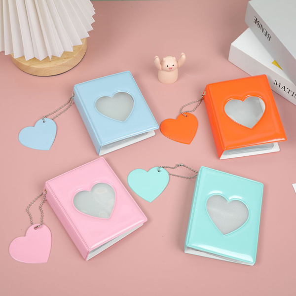 Kpop-kortmappe 3 tommer fotoalbum hullet hjertemodel White