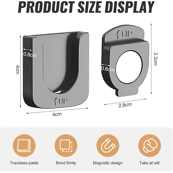 Fjärrkontrollhållare 5 st magnetisk fjärrkontrollhållare väggmonterad hållare halkfri fjärrkontrollorganisatör hålfri fjärrkontrollhållare F
