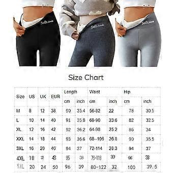 {hw} Vintervarme leggings til kvinder - fleeceforet, tykke, termiske, slanke (XL sort)