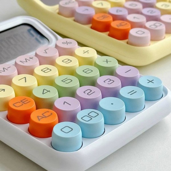 n Kawaii Kalkylator Cartoon Candy Färg Tyst Mekanisk Tangentbord vit Onesize vit white One size