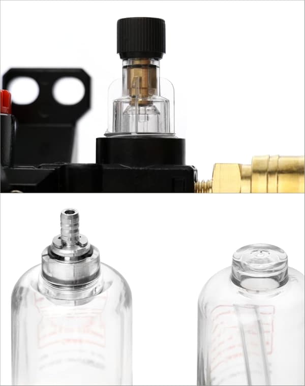 Kompressor Trykkregulator 1/4 Luft Vannseparator med Måler for Kompressor og Luftverktøy