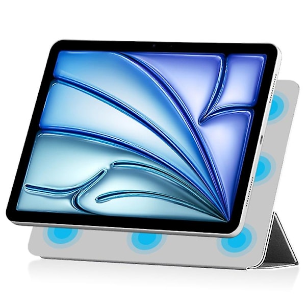Ställfodral för iPad Air 13 (2024) (M2) - Stöttåligt magnetiskt PU-läder Flipfodral - Grå Flerfärgad[qb] Multicolor Grey