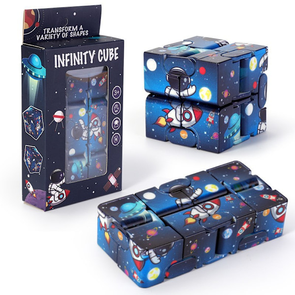 Mångsidig utbytbar magnetisk magisk kub 3D handflip-pussel antistressleksaker P Rubik's Cube Astronaut Blue