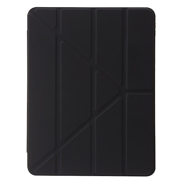 PU Læder Etui til iPad Air 11 (2024) Origami Stativ Transparent Tablet Etui - Sort-WELLNGS Black