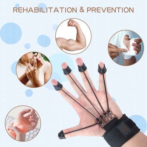 Fingerstyrka Rehabilitationsfysioterapiutrustning Sträckare Handstyrka Handträningsförlängningstränare Handgreppstränare