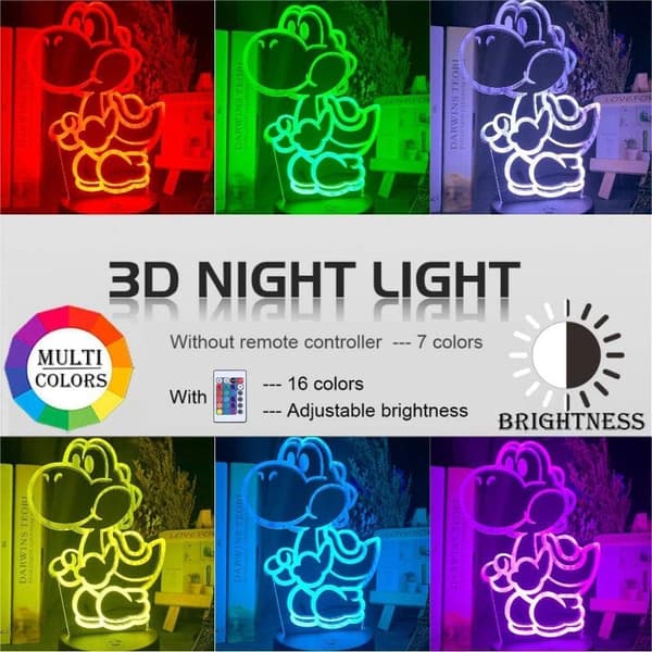 Super Mario LED Lampe Skiftende USB Nattlys og Dekor (qb)
