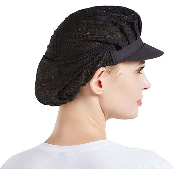 3 kappaleen setti mustia kokinhattuja unisex-keittiöhattuja mesh-verkolla töihin