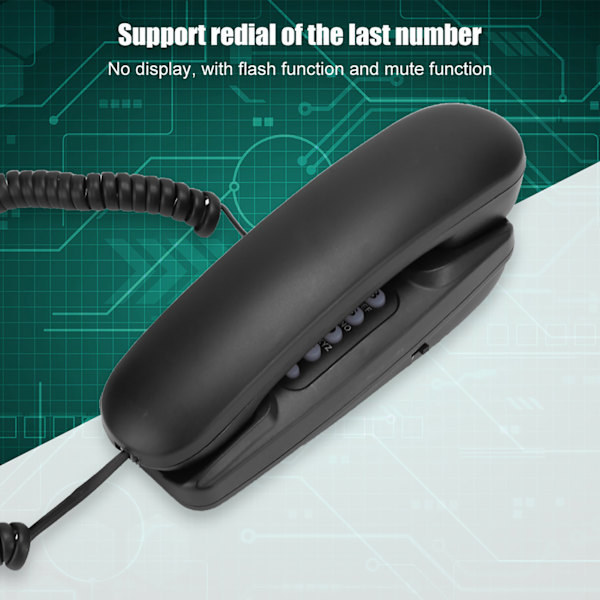 KX TS970 Sladdtelefon med väggmontering på engelska (slumpmässig färg på telefonsladden)