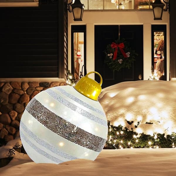 Jättejulkula 60 cm, transparent kula, jättestor uppblåsbar julkula