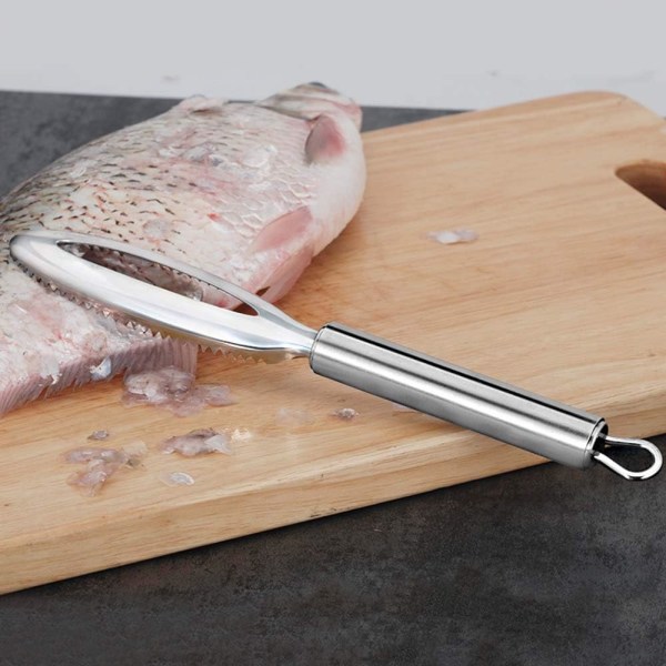Fisk-skjellsfjerner, 304 rustfritt stål skrape, kan raskt fjerne fiskeskjell