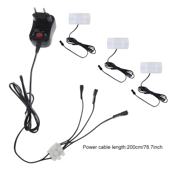 Säädettävä 3V-12V EU/US/UK virtalähde LR20 D MN1300 akulle, korvaa 2-8 kpl 1,5V LR20 D akun 0.33 EU Plug