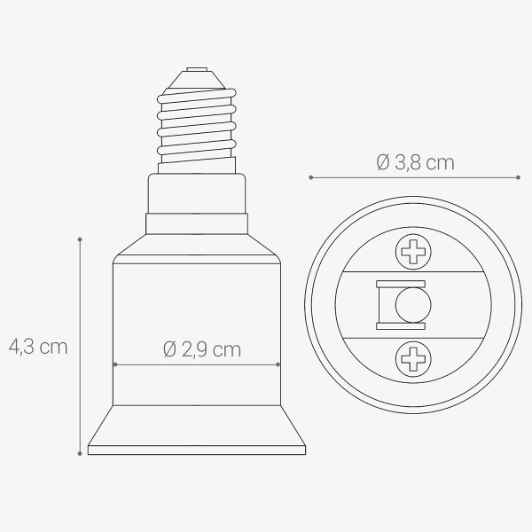 4x Adapter til fatning - E14 til E27 fatning