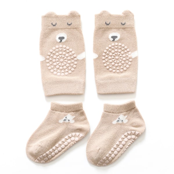 Baby Set Unisex knäskydd för småbarn halkfria strumpor