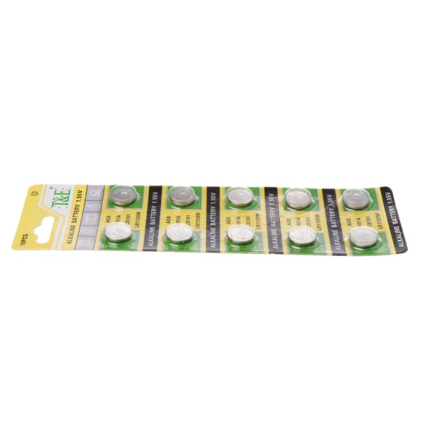 10 kpl/kortti AG8 kelloon LR1120 nappiparisto 1,55 V nappiparistot kelloon