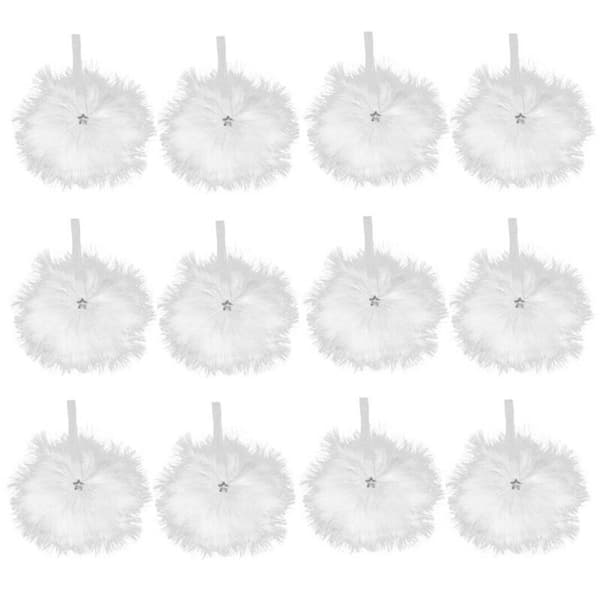 12 stk. hvide fjer stjerne juletræspynt {hw} 12PCS