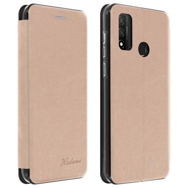 Huawei P smart 2020 Läderfodral Flip Card Holder Videostöd roséguld Ros