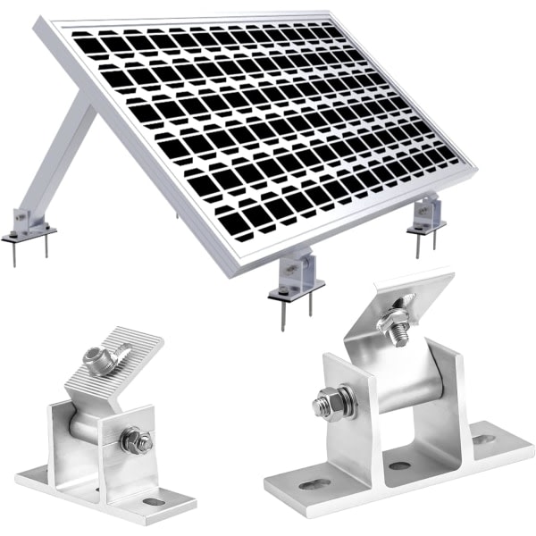2 x Solcellepanel Brakett Klips, 0-60° Justerbar Solcellepanel Brakett