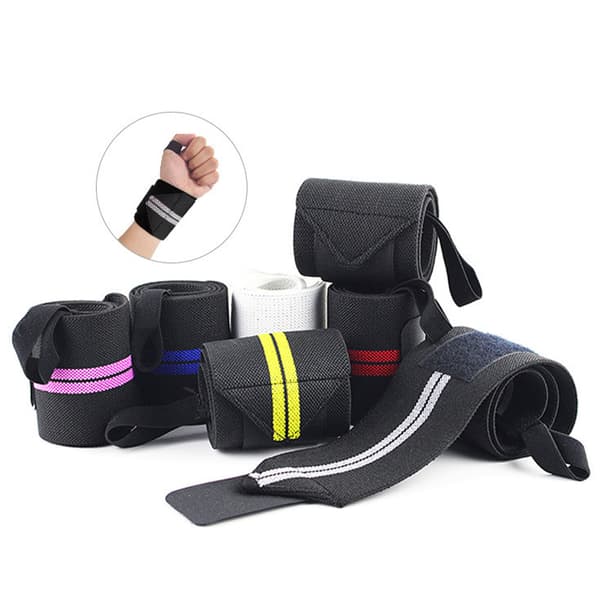 Power Weightlifting Hand Wrap Support Gym Training Bar Wristba Yellow Left&Right