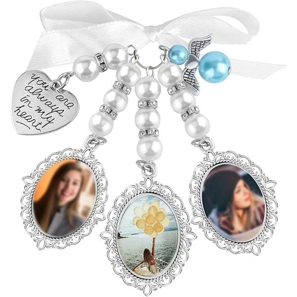 1 stk. Bryllupsbuket Foto Charm 3 stk. Fotorammer 3 stk. Oval Caboc