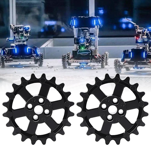 20-hampainen alumiiniseosratas (2 kpl) - Teollisuusrobotin osat 65mm x 15mm x 8mm