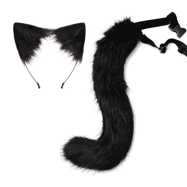 Halloween COS simulation fox plush tail clothing accessories animal tail cat ear hair bow headwear