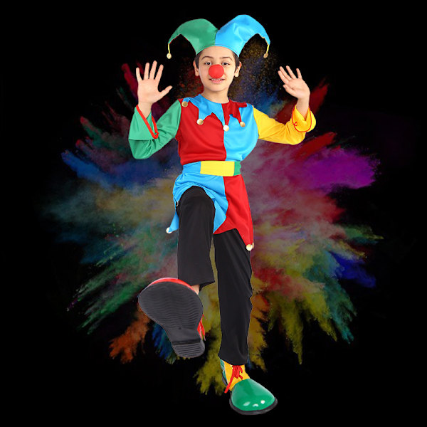 Clown Holiday Costume Set Förälder-Barn Karneval Fest Halloween Boys 11-14Years