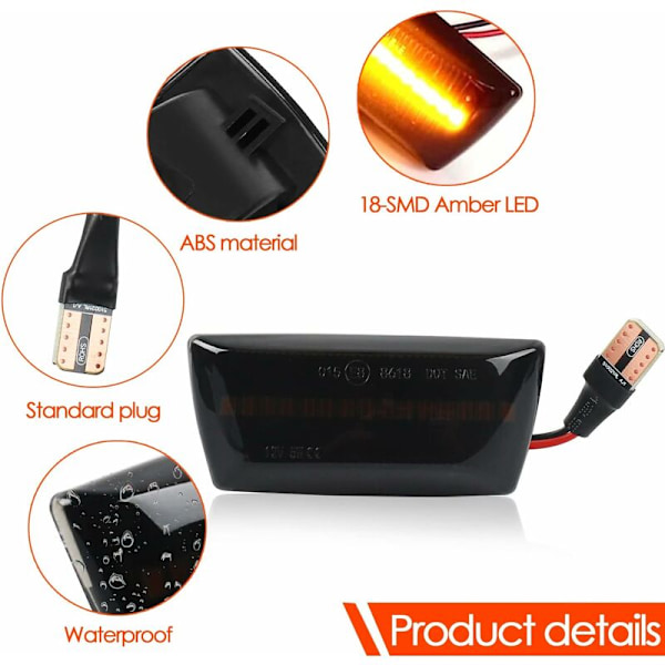 Dynamisk LED blinklys højre til Vauxhall Opel Adam Astra H Corsa D Corsa E Insignia A Meriua B Zafira