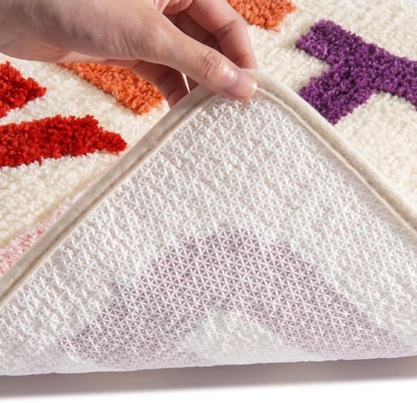 Skridsikker bademåtte 40x60 cm Microfiber Blødt Bogstavdesign Maskinvaskbart Badeværelsestæppe