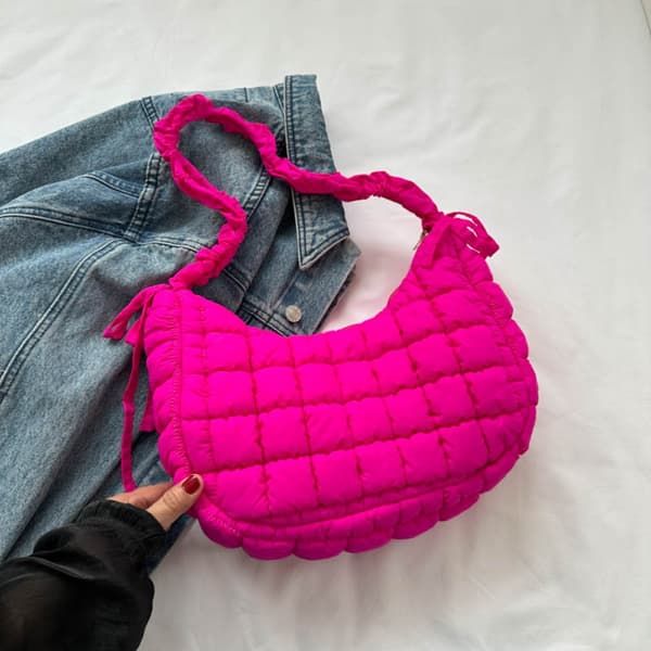 Axelväska Puffy Handväska ROSA RÖD Rose red