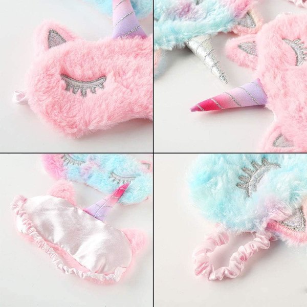 Sovmask för barn, 2-pack Unicorn Kids sovmask, söt