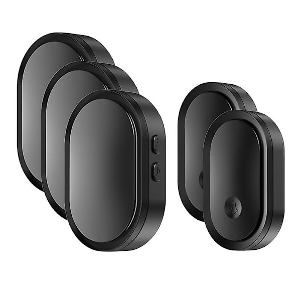 Hem Smart LED dörrklocka med 3 dörrklockor och 2 knappar black