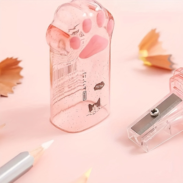 1 stk. kattepote blyantspidser - bærbar og æstetisk makeup og skønhedstilbehør til voksne Gray Cat Claw Pencil Planer