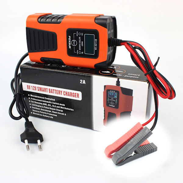 6V/12V 2A auton akun laturi: automaattinen, LCD-näyttö