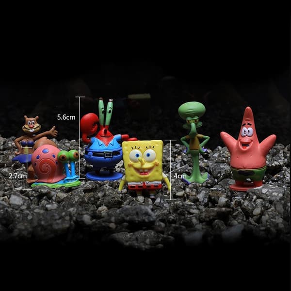 Spongebob Barnpresenter Set med Actionfigurer, Cartoon Mini Dockor