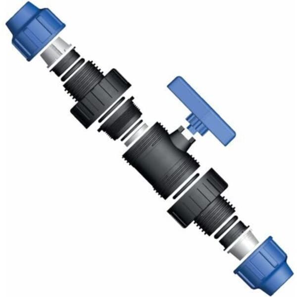 Kuleventil for 32 mm vannrørforbindelser - 32mm PN10 kompresjonsventil - kuleventil kompatibel med PE80 polyetylenrør og PE100-1