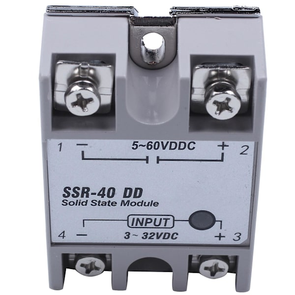 Yksivaiheinen puolijohderele DC-DC Ssr-40dd 40a Dc3-32v Dc5-60v Valkoinen+Hopea